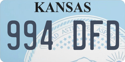 KS license plate 994DFD