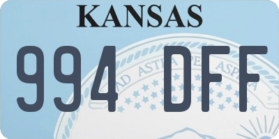 KS license plate 994DFF