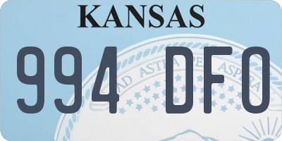 KS license plate 994DFO