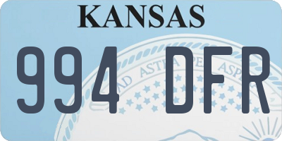 KS license plate 994DFR