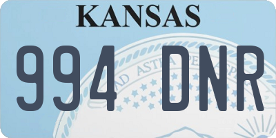 KS license plate 994DNR