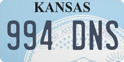 KS license plate 994DNS