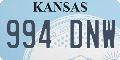 KS license plate 994DNW