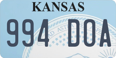 KS license plate 994DOA