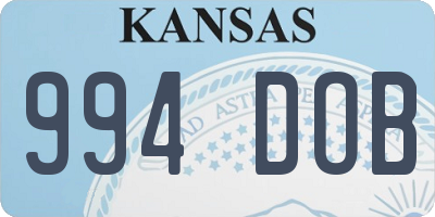KS license plate 994DOB