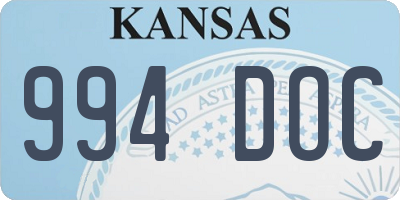 KS license plate 994DOC