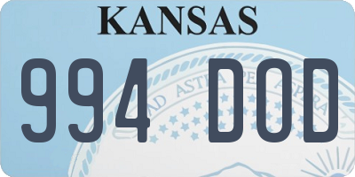 KS license plate 994DOD