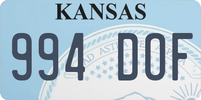 KS license plate 994DOF
