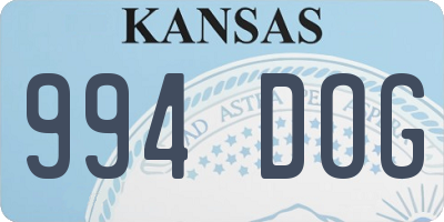KS license plate 994DOG