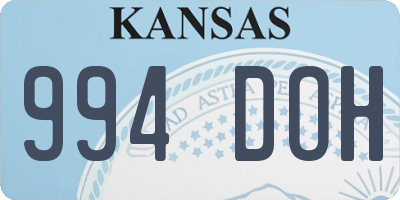 KS license plate 994DOH