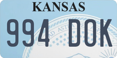 KS license plate 994DOK