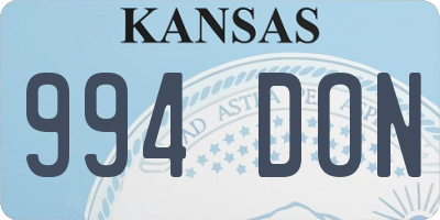 KS license plate 994DON