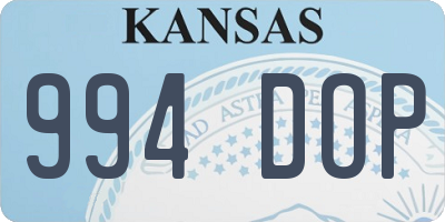 KS license plate 994DOP