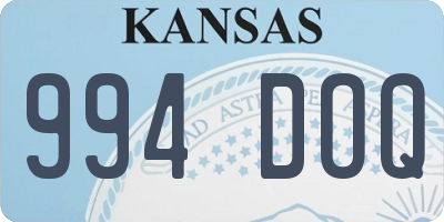 KS license plate 994DOQ