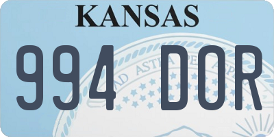 KS license plate 994DOR
