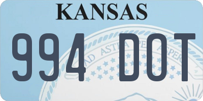 KS license plate 994DOT