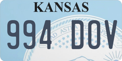 KS license plate 994DOV