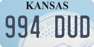KS license plate 994DUD