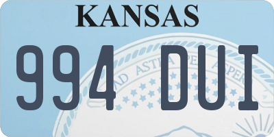 KS license plate 994DUI