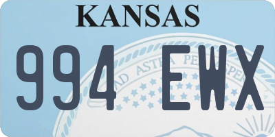 KS license plate 994EWX