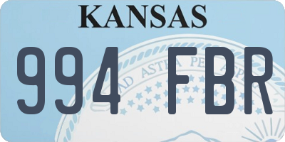 KS license plate 994FBR