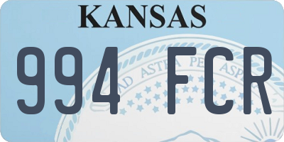 KS license plate 994FCR