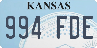 KS license plate 994FDE