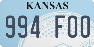 KS license plate 994FOO