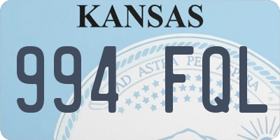 KS license plate 994FQL