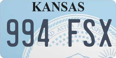 KS license plate 994FSX