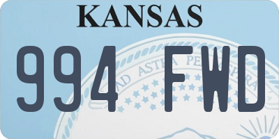 KS license plate 994FWD