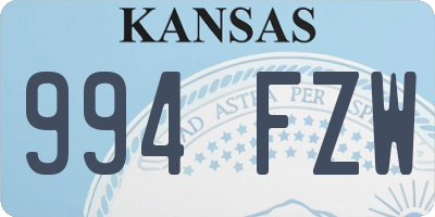 KS license plate 994FZW