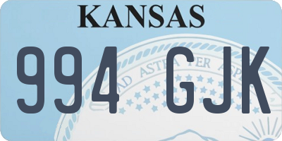 KS license plate 994GJK