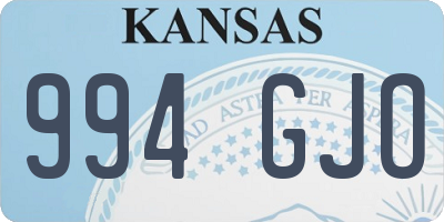 KS license plate 994GJO