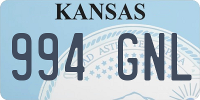 KS license plate 994GNL