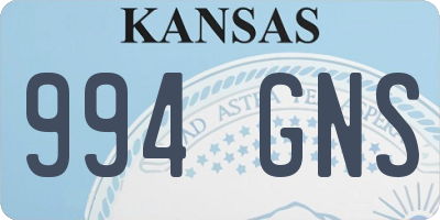 KS license plate 994GNS