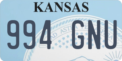 KS license plate 994GNU
