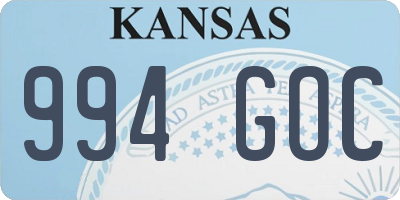 KS license plate 994GOC