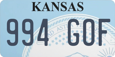 KS license plate 994GOF