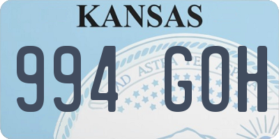 KS license plate 994GOH