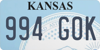 KS license plate 994GOK