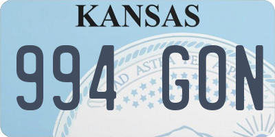 KS license plate 994GON