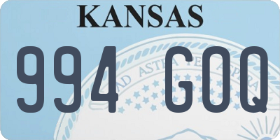 KS license plate 994GOQ