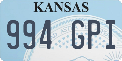 KS license plate 994GPI