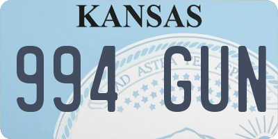 KS license plate 994GUN