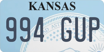 KS license plate 994GUP