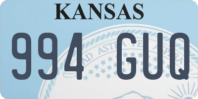 KS license plate 994GUQ