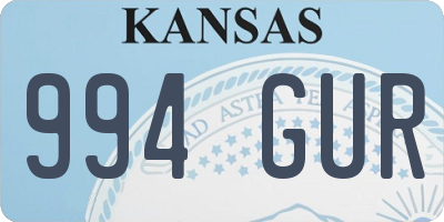 KS license plate 994GUR
