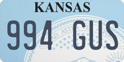 KS license plate 994GUS