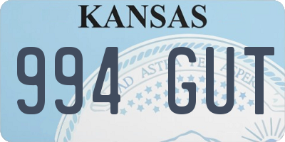 KS license plate 994GUT